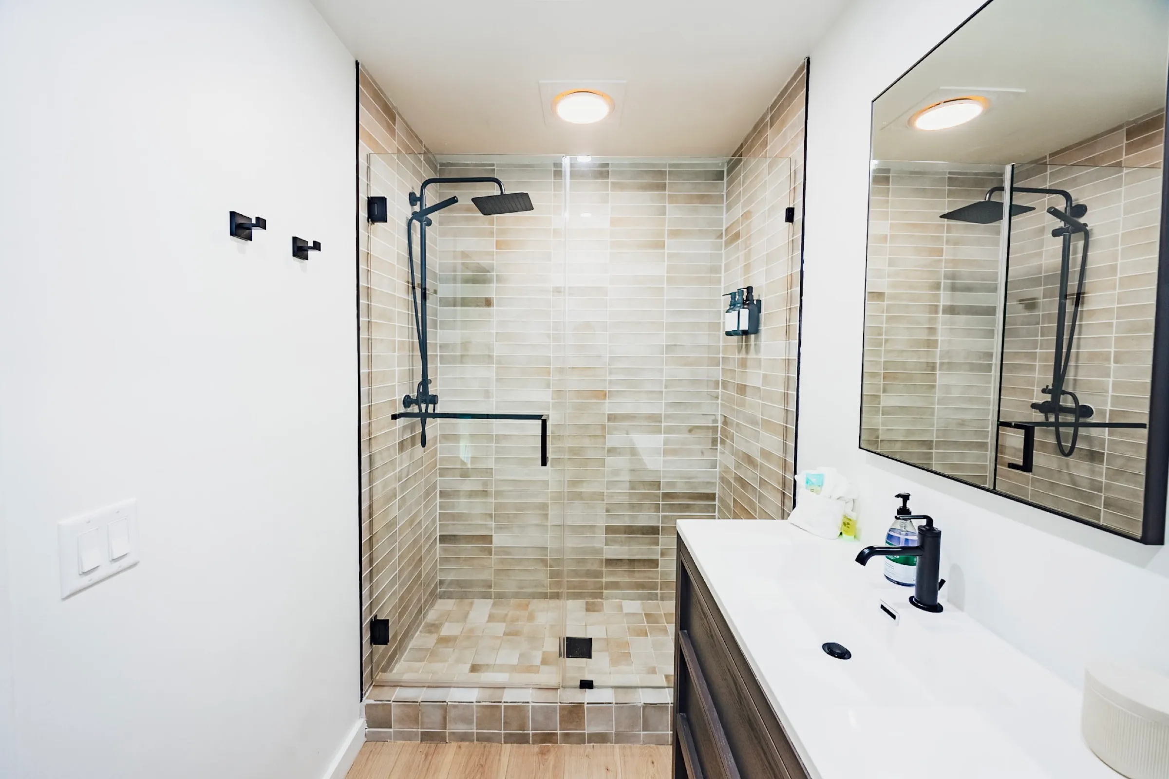 Walk in shower at Nordic Haus