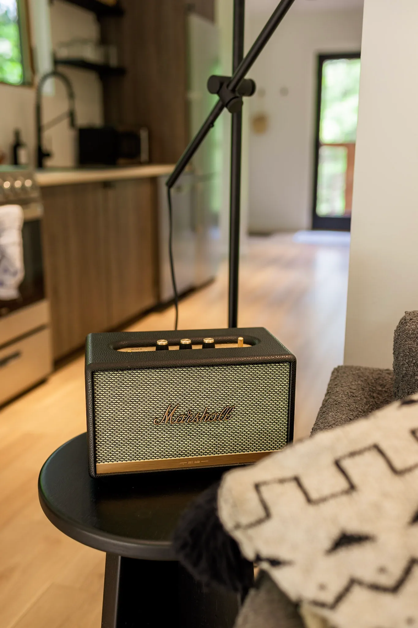 Marshall speaker and side table styling detail at Nordic Haus